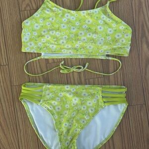 Art Class Yellow and White Floral Bikini Set